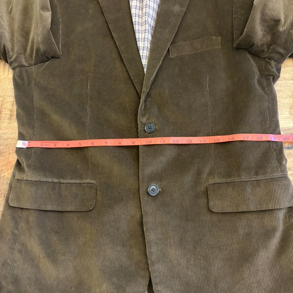 Saddlebred Mens Brown Corduroy Blazer 40R Sports Coat Jacket Cotton Academia - Picture 11 of 14